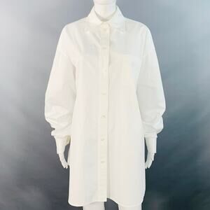 MARC JACOBS RUNWAY Size XS/S White Cotton Oversized One Pocket Shirt